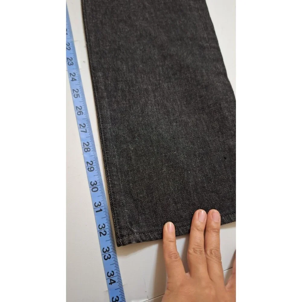 Levis 501 Jeans Mens 34X32 Black‎ Button Fly Straight Leg Cowboy Rancher